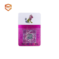 Étiquette adhésive de sécurité personnalisable à usage unique avec code QR, autocollant métallique à paillettes inviolable pour emballage
