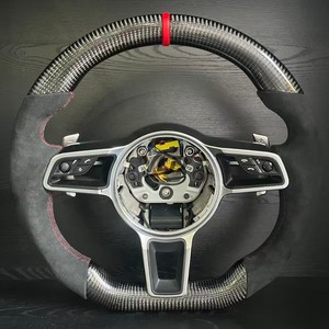 Volante Deportivo YLD Personalizado de Fibra de Carbono con Alcántara y LED, Compatible con <span class=keywords><strong>Porsche</strong></span> 718 911 971 959 992 <span class=keywords><strong>Boxster</strong></span> 997 Macan - Product Image 2