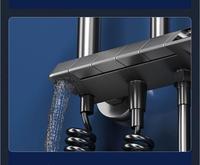 Ensemble de douche de luxe en laiton avec affichage numérique, système de douche pluie 4 fonctions, robinet de douche pour salle de bain