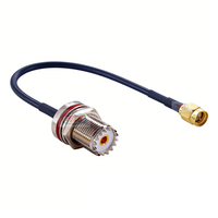 Cable coaxial RF de ensamblaje con conector SMA macho de 50 ohmios a SO239 UHF hembra de montaje en panel, cable pigtail RF RG174