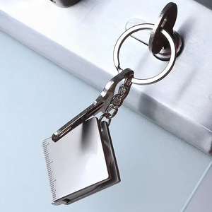 Porte-clés en métal, acier inoxydable, alliage de zinc, règle rétractable, petits outils de porte-clés, mini ruban à mesurer en métal, porte-clés - Product Image 4