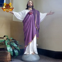 Statue artisanale décoratif en fibre de verre, résine, taille de vie, bénédiction, du cœur sacré de jésus, Statue Christ