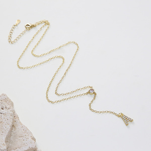 Collar Minimalista con Iniciales de 26 Letras, Chapado en Oro de 18K, con Circonitas, Cadena en Forma de Y, Collar Redondo con Circonitas - Product Image 3