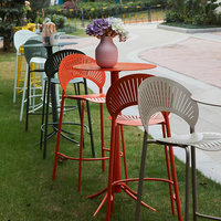 SMDI extérieur Bar Table et chaise combinaison nordique Restaurant lait thé boutique pied haut Table et chaise extérieur Bar Table de plage
