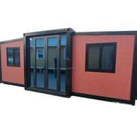 Maison mobile de luxe contemporaine à double aile extensible avec grandes fenêtres et revêtement de sol SPC
