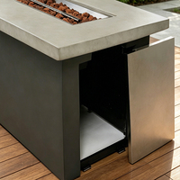Table de foyer moderne au gaz naturel de 60 pouces, foyer rectangulaire MGO de 60 000 BTU pour extérieur, jardin, terrasse, cour