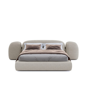 Spongde PaoloCastelli Modern Light Luxury Leather King/<span class=keywords><strong>Queen</strong></span> <span class=keywords><strong>Size</strong></span> Canopy <span class=keywords><strong>Bed</strong></span> con función de masaje Almacenamiento para apartamento pequeño - Product Image 4