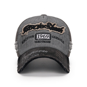 Ripped Distressed Vintage Baseball Cap 1969 Kingston Jamaica Embroidery Unisex Sunshade Hat Four Seasons Wear - Product Image 1