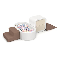 Ensemble de jeu multifonctionnel en mousse souple pour intérieur et extérieur, avec piscine à balles Macaron, escalier d'escalade, tunnel, toboggan et canapé parent-enfant
