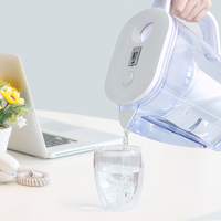 Bluetech Azalea Handmatige Draagbare Plastic Waterfilterkan 2.4L voor Auto, Buiten, Huishoudelijk & Hotelgebruik, Mineraal Alkalisch Water