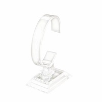 Support d'affichage transparent en acrylique pour montres, support en forme de C, présentoir de comptoir, support d'affichage pour bracelets et bijoux