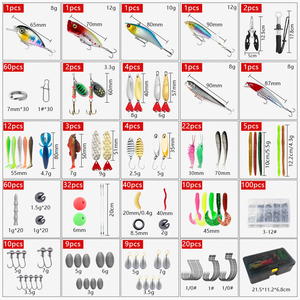 Set di 410 Esche da <span class=keywords><strong>Pesca</strong></span>, Kit di Esche Morbide, Minnow, Esche Dure, Set di Jig in Metallo, Accessori per <span class=keywords><strong>Pesca</strong></span> in <span class=keywords><strong>Mare</strong></span>, Esche <span class=keywords><strong>Artificiali</strong></span> Wobblers - Product Image 2