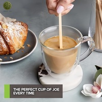 Bâtonnets à café en bambou naturel écologiques, sans plastique, zéro déchet, neutres en carbone, jetables, 5,5 pouces, pour artisanat et DIY