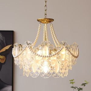 French Style Chandelier Pearl Crystal <b>LED</b> <b>Light</b> Round Multi Head Living Room Bedroom Dining Room Lighting Fixture - Product Image 4
