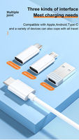Kit de câbles multi-usages 6 en 1 PD60W, boîte de rangement ABS, adaptateur OTG, adaptateur d'éjection de carte SIM, cadeau de voyage portable pour appareils mobiles iOS et Android