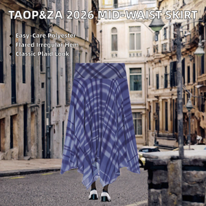 TAOP&ZA Jupe évasée irrégulière taille naturelle pour femme, style européen et américain, vintage, douce, écologique, respirante 37041464 - Product Image 2