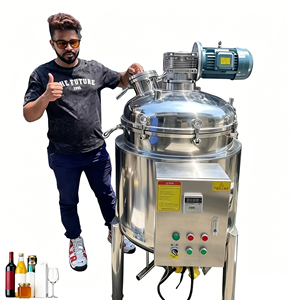 Cuve de mélange chauffante à double enveloppe de 100 litres en acier inoxydable avec agitateur pour shampoing et détergent, homogénéisateur - Product Image 1