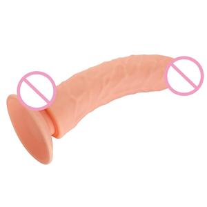 SEDUCER Dildo en silicone réaliste incurvé, texture réaliste, design flexible, base à ventouse puissante, étanche, vibration - Product Image 2