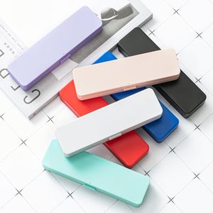 Boîte à crayons en plastique élégante de couleur pastel - Cadeau parfait pour les étudiants et organisateur pour les fournitures scolaires - Product Image 3