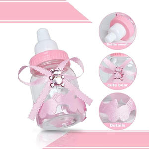 Mini bouteille boîte-cadeau de bonbons pour bébé douche nouveau-né baptême fête d'anniversaire-garçons et filles décoratif mangeoire Style conteneur - Product Image 4