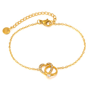 Populaire Best-seller Bracelets En Acier Inoxydable IP Or Couleur PVD Plaqué Or Femmes Bijoux Bracelets Coeur et Bracelets Ronds