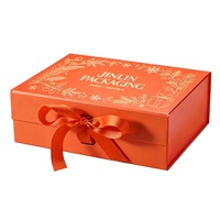 Boîte cadeau rigide magnétique pliable personnalisée avec fermeture à ruban, boîte en papier magnétique pliable en une seule pièce pour cadeaux de luxe