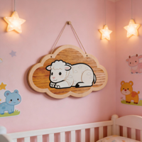 Décoration murale en bois pour chambre d'enfant, motif animal, en contreplaqué, design personnalisé acceptable, décoration murale de vacances pour enfants
