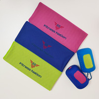 Serviette de sport en microfibre à séchage rapide, logo personnalisé imprimé, 400 g/m², nylon polyester, pour la maison, la plage, le yoga en extérieur, style uni