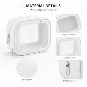 OEM ODM Frosted PVC <b>Makeup</b> Bag Custom Logo Waterproof Travel Toiletry Pouch Beauty <b>Storage</b> Wholesale Factory Supplier - Product Image 3