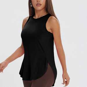 เสื้อกั๊กแขนกุดโลโก้แบบปรับแต่งได้สำหรับผู้หญิงพร้อมช่องด้านข้างสำหรับใส่เล่นกีฬาในฤดูร้อนสำหรับวิ่งโยคะ - Product Image 5