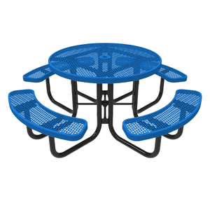 Table de pique-nique et de camping en acier avec banc et chaise de salle à manger en métal, style ferme moderne, pour extérieur, parc et patio - Product Image 1