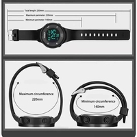 Montres numériques pour hommes Montres-bracelets à quartz en silicone noir Grand cadran Étanche Affichage électronique à led Horloge Chronomètre pour hommes