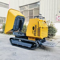 Mini-dumper sur chenilles KUUGAO homologué CE, alimenté au diesel/essence, moteur Briggs&Stratton 13,5 CV, godet de 594 dm³, chargeur sur chenilles 1200 kg