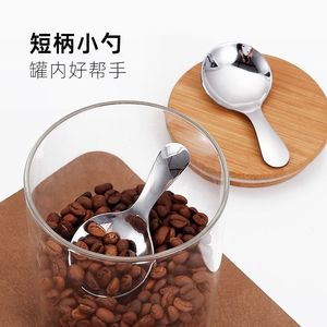 Stainless Steel Mini Spoon Portable Round Handle Ice Cream Dessert Spoon For Child Student Use Solid Color Dishwasher Safe - Product Image 2