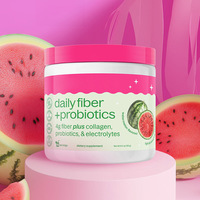 Poudre de fibres quotidienne OEM avec probiotiques, collagène et électrolytes, un complément alimentaire pour le bien-être général.