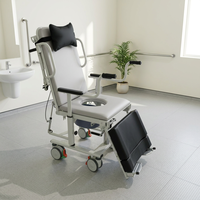Chaise de transfert multifonctionnelle de haute qualité, très vendue, adaptée au bain, chaise de transfert de patient à quatre roues directionnelles