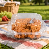 Boîte d'emballage pour hamburger à emporter en PET recyclé transparent de 6 pouces de la marque Lesui Square, conteneur alimentaire en plastique jetable