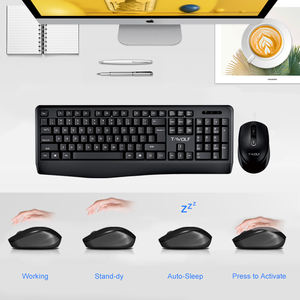 <span class=keywords><strong>Combo</strong></span> de Teclado y Ratón Inalámbrico T-WOLF TF100 de 104 Teclas, Conexión USB de 2.4 GHz, Alimentado por Batería, para Oficina, Negocios, Periféricos de Computadora - Product Image 5