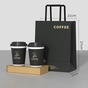 อุปกรณ์ร้านกาแฟ ถุงกระดาษใส่แก้วกาแฟแบบกำหนดเอง ถาดใส่แก้วกาแฟแบบนำกลับบ้าน และถุงกระดาษสำหรับร้านกาแฟและร้านชา - Product Image 2