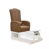 Nouvelle Arrivée - Fauteuil de Pédicure Électrique Réglable Multifonctionnel avec Système de Massage et Jet Sans Tuyau, en Cuir, pour Soins des Pieds et Esthétique