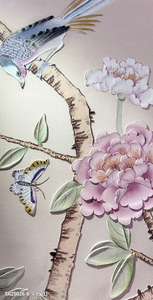 Papel Tapiz Mural <span class=keywords><strong>3D</strong></span> de Alta Calidad Personalizado con Diseño en Relieve, Pintado a Mano con Motivos Florales y de Aves para Decoración del Hogar - Product Image 2