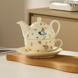 Набор для чаепития «Алиса»: чайник и чашки с блюдцами, высококачественная керамика, в стиле Instagram, для девочек - Product Image 6