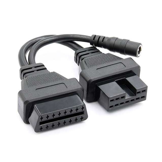 High Quality 12pin to 16 Pin OBDII Connector Obd1 to Obd 2 Old Vehicle Diagnosis Connective Cable for MITSUBISHI Car