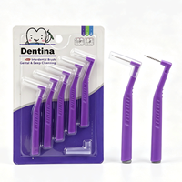 Brosse interdentaire personnalisable en forme de L avec poils en nylon Dupont, écologique, antibactérienne, avec manche en bambou et plastique