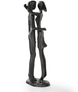 Vendita calda Love Statue Romantic Metal Ornament Figurine coppia scultura in ferro, decorazione per la casa e l'ufficio