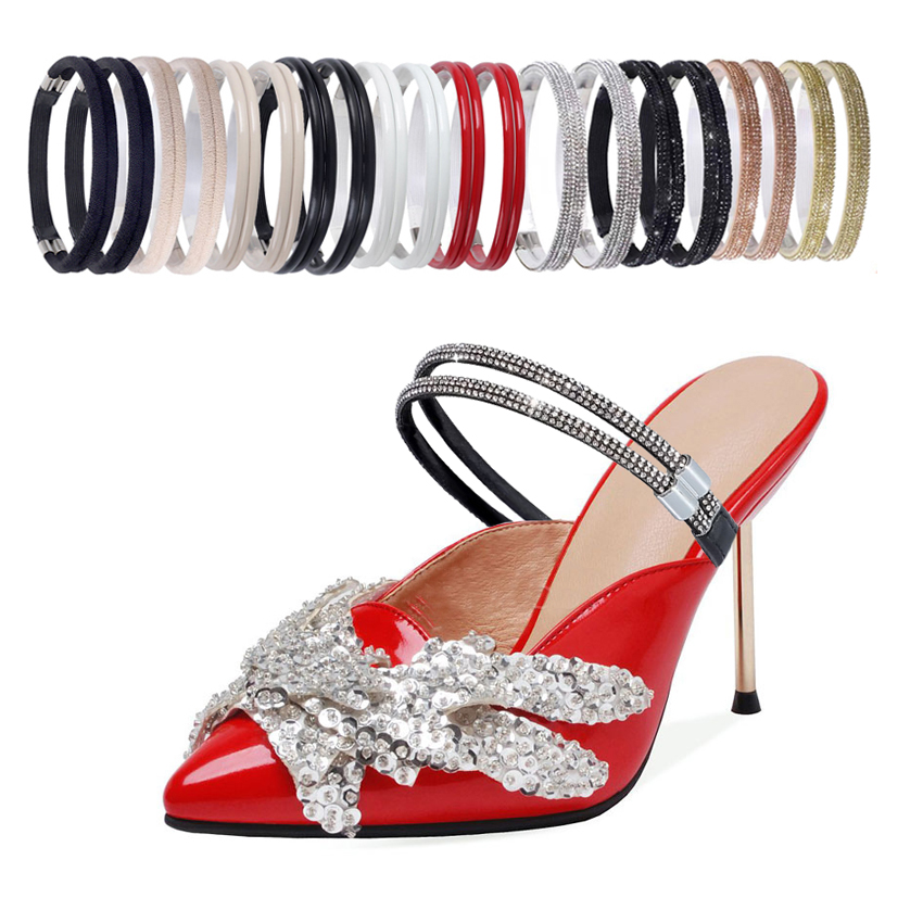 1 Paar Mode Dames Nieuwe Schoenveters voor Hoge Hakken Antislip Verstelbare Bandjes Schoengespen Schoenen Band Accessoire Decoratie – koop de beste producten in de online winkel