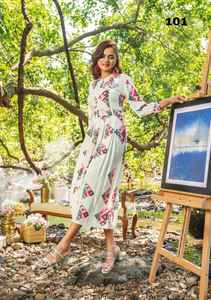 Top Quality Digital <b>Rayon</b> <b>Viscose</b> <b>Fabric</b> Women Kurti for Wedding and Festival Wear From Indian Exporter - Product Image 6