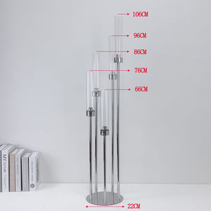 Camino plomo 8 brazo 5 cabezas oro candelabros boda decoración mesa centros de mesa candelabro con acrílico - Product Image 4