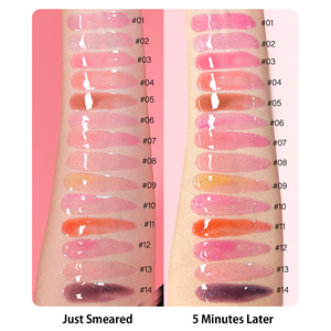 Huile à lèvres vegan changeante de couleur selon la température, avec acide hyaluronique, effet repulpant, brillance des lèvres, non collante, longue tenue, 14 couleurs, teinte à lèvres réactive au pH - Product Image 5