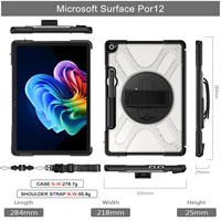 Casing Aksesori Tablet tahan guncangan, casing TPU + bahan PC dengan standar penutup belakang keras pelindung untuk Microsoft Surface Pro 12